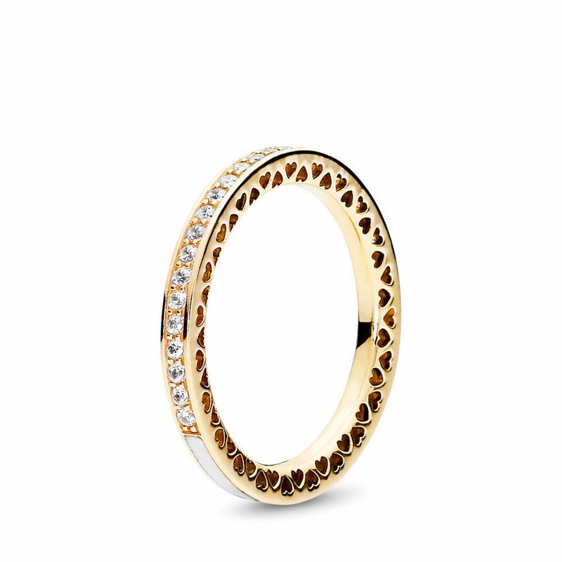 Pandora Radiant Hearts Stackable Ring Gold Egypt QI3894027